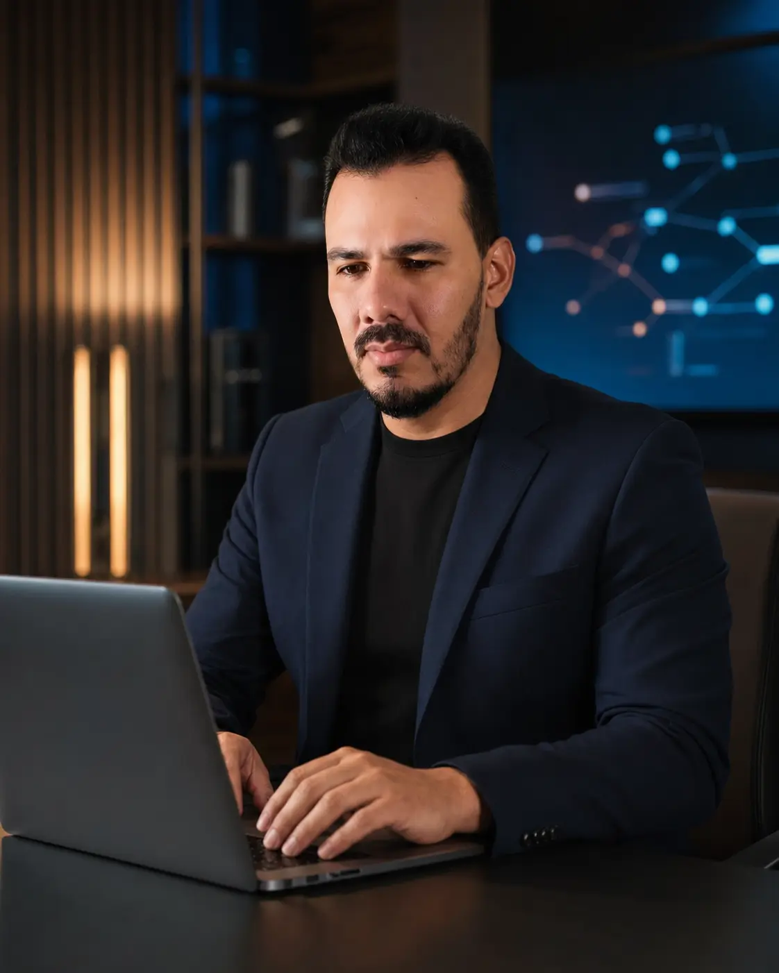 Jhonas Cardoso trabalhando no Mac em estratégia e inteligência artificial