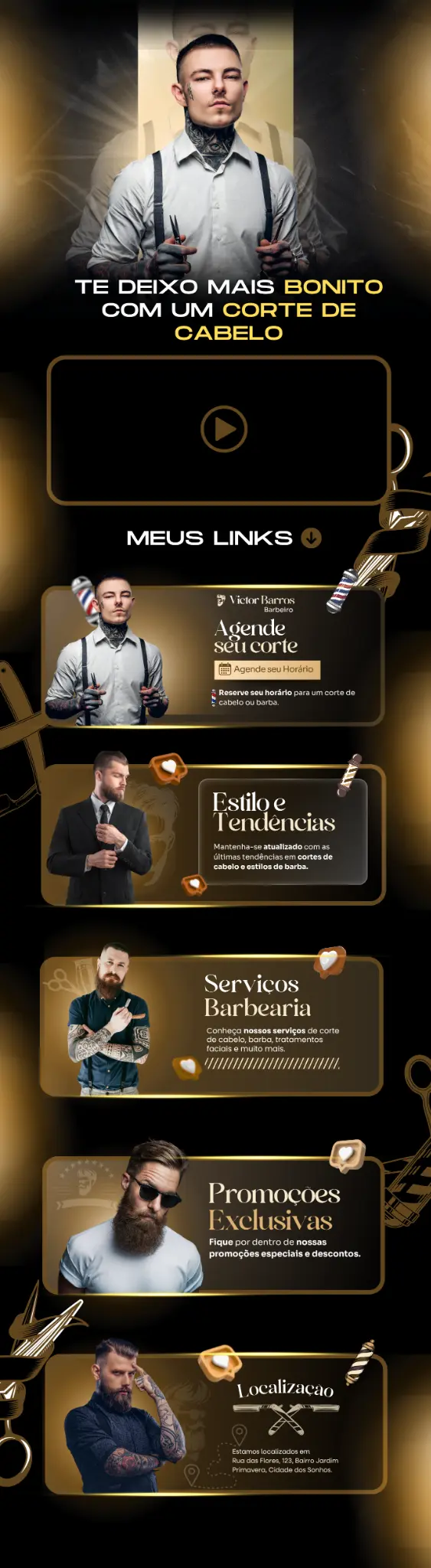 Modelo de Link da Bio para Barbearia