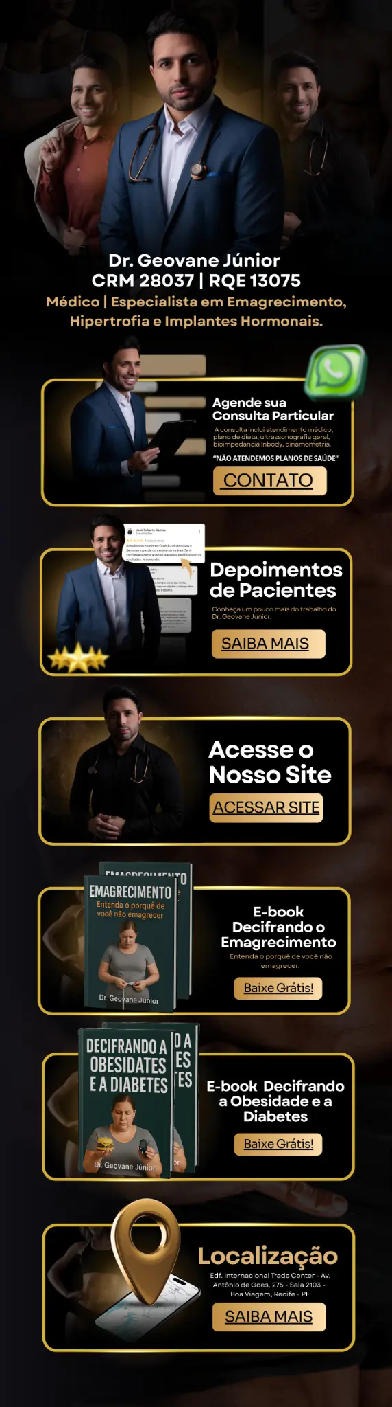 Modelo de Link da Bio para Dr. Geovane